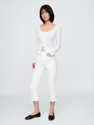 Jeansy Capri z wysokim stanem