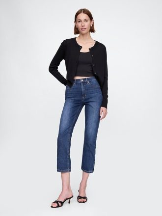 Jeansy Capri z wysokim stanem