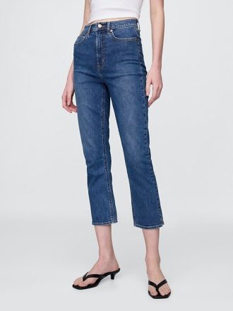 Jeansy Capri z wysokim stanem