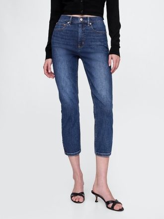 Jeansy Capri z wysokim stanem