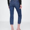 Jeansy Capri z wysokim stanem