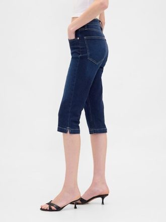 Jeansy Capri z wysokim stanem i skróconymi nogawkami