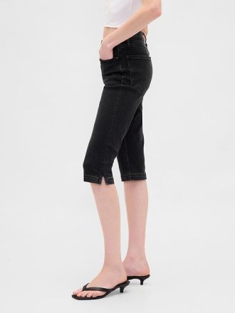 Jeansy Capri z wysokim stanem i skróconymi nogawkami