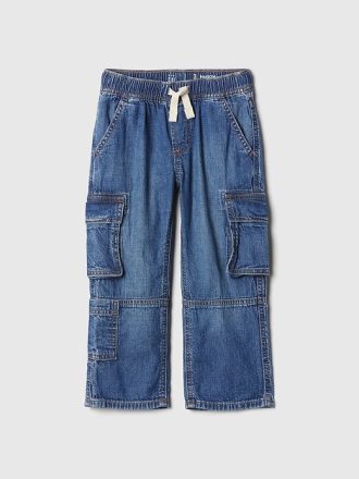 Jeansy cargo typu baggy dla niemowląt i małych dzieci
