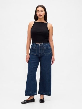 Jeansy Curvy High Rise Stride z szerokimi nogawkami i kostkami