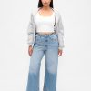 Jeansy Curvy High Step z szerokimi nogawkami i kostkami
