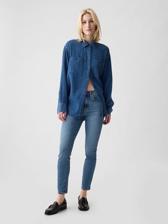 Jeansy True Skinny o średnim stanie