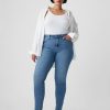 Jeansy True Skinny o średnim stanie