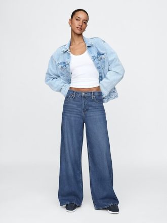 Jeansy UltraSoft Baggy o średnim stanie