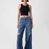 Jeansy UltraSoft Baggy o średnim stanie