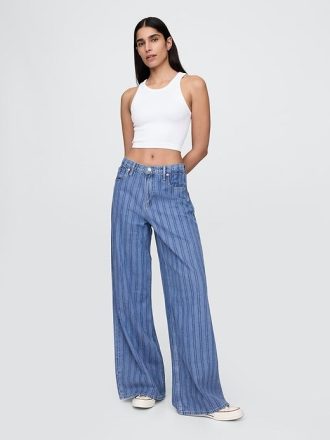 Jeansy UltraSoft Baggy o średnim stanie