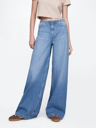Jeansy UltraSoft Baggy o średnim stanie
