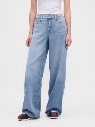 Jeansy UltraSoft Baggy o średnim stanie