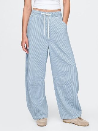 Jeansy UltraSoft Denim w paski z podkowami i średnim stanem