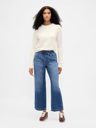 Jeansy UltraSoft Relaxed Crop z niskim stanem
