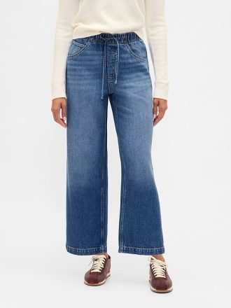 Jeansy UltraSoft Relaxed Crop z niskim stanem