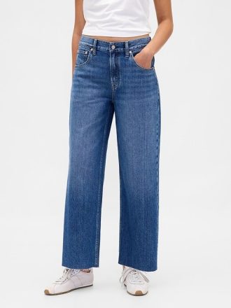 Jeansy UltraSoft Relaxed Crop z niskim stanem