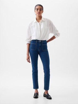 Jeansy vintage slim ze średnim stanem