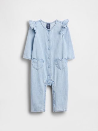 Jednoczęściowy strój kąpielowy Baby Denim z kieszonką w kształcie serca