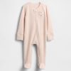 Jednoczęściowy ubranko dla niemowląt Baby Softspun Waffle Bear z kieszonką i stopką
