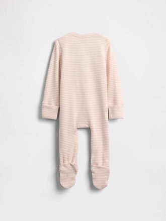 Jednoczęściowy ubranko dla niemowląt Baby Softspun Waffle Bear z kieszonką i stopką