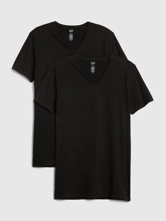 Klasyczny T-shirt z dekoltem w serek (2 sztuki)