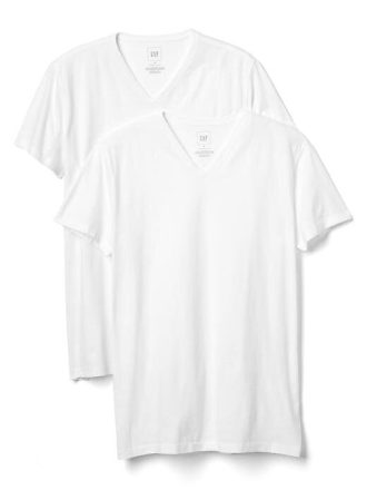 Klasyczny T-shirt z dekoltem w serek (2 sztuki)