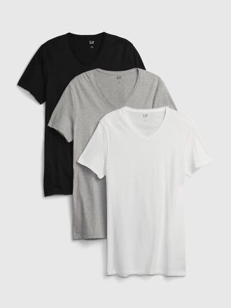 Klasyczny T-shirt z dekoltem w serek (3 sztuki)
