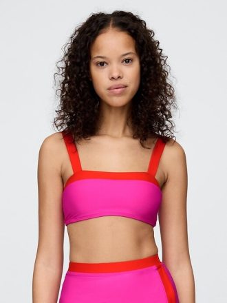Kolorowy top bikini typu bandeau
