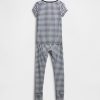 Komplet piżam dziecięcych w kratkę gingham z organicznej bawełny szczotkowanej