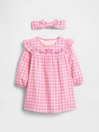 Komplet sukienek w kratkę gingham dla niemowląt