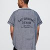 Koszulka baseballowa z denimu z logo 1969