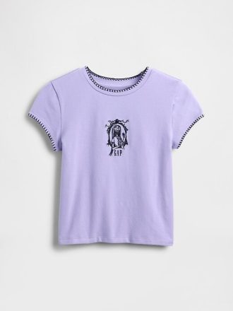 Koszulka dziecięca Gap × Disney Tim Burton „Miasteczko Halloween” z grafiką skurczoną