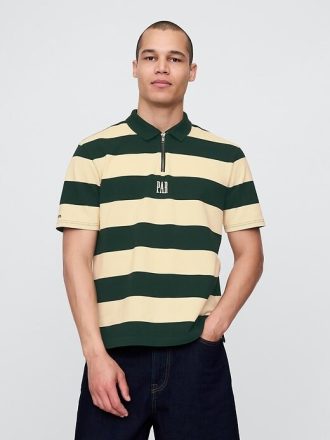 Koszulka polo w paski z logo Gap × Malbon