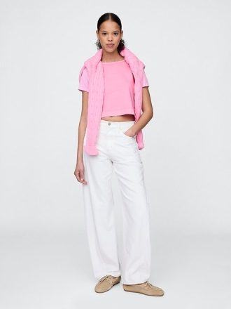 Koszulka Vintage Soft Crop z organicznej bawełny