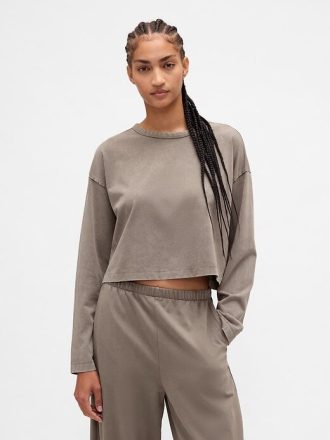 Koszulka Vintage Soft Heavyweight Crop z organicznej bawełny