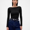 Koszulka z dzianiny CloseKnit Jersey z odkrytymi plecami i dekoltem w łódkę