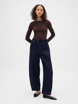 Koszulka z dzianiny CloseKnit Jersey z odkrytymi plecami i dekoltem w łódkę