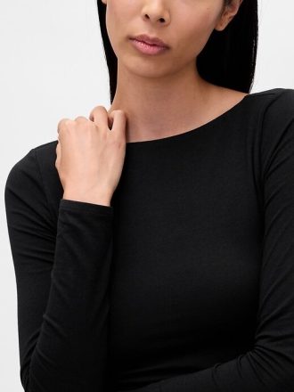 Koszulka z dzianiny CloseKnit Jersey z odkrytymi plecami i dekoltem w łódkę