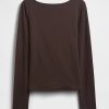 Koszulka z dzianiny CloseKnit Jersey z odkrytymi plecami i dekoltem w łódkę