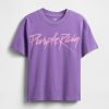 Koszulka z grafiką „Purple Rain” w swobodnym stylu