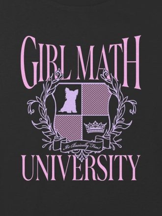 Koszulka z krótkim rękawem dla dziewczynek z nadrukiem matematycznym i grafiką „The Math University”