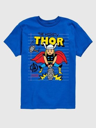 Koszulka z krótkim rękawem i grafiką Marvel Thor Doodle dla malucha