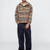 Kurtka anorak z płótna w kratę oversize