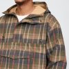 Kurtka anorak z płótna w kratę oversize