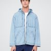 Kurtka typu anorak z rozporkiem z denimu i oversize’u