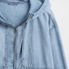 Kurtka typu anorak z rozporkiem z denimu i oversize’u