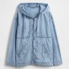 Kurtka typu anorak z rozporkiem z denimu i oversize’u