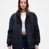 Kurtka typu bomber oversize z dzianinowym wykończeniem