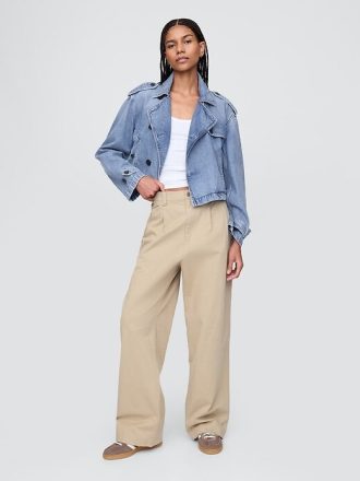 Kurtka UltraSoft Denim Crop Trench